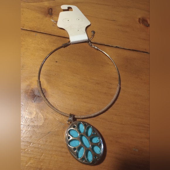 Cato Women's Costume Jewelry Turquoise Pendant Necklace - Picture 3 of 4